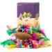 Chiwava 24PCS 5 Rattle Cat Toys with Feather Rainbow Rope - Interactive Mouse Kitten Toy - Buy Online on GoSupps.com