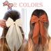 2 Pcs Big Hair Bow Hair Bows For Women Bow Hair Clip Elegant French Barrette Bows For Hair With Long Polka Dot Bow Hair Barrettes Accessories Bow Hair Clips For Women Girls(Orange red+Cream) - Buy Online on GoSupps.com