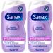 SANEX-Derma Th rapie-Huile de douche anti-d mangeaisons et anti-irritations pour les peaux sujettes l ecz ma atopique-moins d' irritations apr s 3 jours d'utilisation-complexe d acides amin s-425 ML Violet 425 ml (Lot de 2)