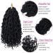Goddess Locs Crochet Hair 10 7 Packs River Locs Boho Hippie Faux Locs Crochet Braids - Short Curly Synthetic Hair Extensions - Pre Looped for Women (1B) - Buy Online on GoSupps.com