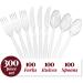 300 ct Disposable Plastic Silverware Set | Clear Cutlery Utensils | 100 Forks, 100 Spoons, 100 Knives | Heavy Duty Bulk Flatware - Ideal for Parties & Events - Buy Online on GoSupps.com