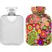 NAANLE Colorful Flower Hot Water Bottle with Cover - 2L for Back Pain Relief & Cold Therapy - Buy Online on GoSupps.com