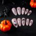 24Pcs Pink White Spider Scorpion Halloween Oval False Nails - Medium Press on Nails for Women and Girls - Buy Online on GoSupps.com
