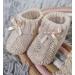 Royal Icon Soft Knitted Newborn Baby Booties with Bow | 0-3 Months | Coffee - Buy Online on GoSupps.com