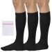 360 RELIEF - Flight Compression Socks Supports | Blood Circulation Travel Work S-M 3Pairs-Black