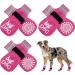 MIHACHI Anti-Slip Dog Socks - 3 Pairs Double Side Non-Slip Dog Paw Protection with Adjustable Straps, Strong Traction Control Paw Protectors for Puppies Dogs Rose Red Large