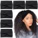 Carede Wide Headbands for Women Black Turban Headband Stretchy Twisted Head Wraps for Girls Yoga Workout Sports Head Bands For Women's Hair Pack of 6 NO5(Mixed 6 pcs)