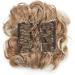 Curly Wavy Hair Extensions Bun Piece in Lightest Ash Brown Mix Bleach Blonde - Buy Online on GoSupps.com