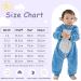 COOKY.D Baby Hooded Rompers - Winter Flannel Jumpsuit Pajamas for Infants 30-36 Months in Blue - Buy Online on GoSupps.com