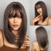 Testar brown wigs for women shoulder length just wigs for women dark brown wig with pony synthetic wig glueless wigs for the daily use of girls shoulder length brown