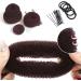 Donut bread maker hair bun maker 7-piece brown ring shape set with 10 U-shaped clips 5 elastic hair ropes. - Buy Online on GoSupps.com