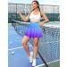 DERCA Women's Pleated Tennis Skirt with Pockets, High Waisted Athletic Skort - Gradient Blue Purple, Size X-Large - Buy Online on GoSupps.com
