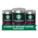 Starbucks Premium Instant Coffee  Dark Roast  100% Arabica  3 Tins (up to 120-cups total)