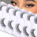 ALICROWN Wispy Fluffy Natural Look False Eyelashes - 7 Pairs Faux Mink Short 3/4 Lashes for Volume Cat Eye - Clear Band Strip Fake Eyelashes - Buy Online on GoSupps.com