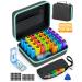 Monthly Pill Organizer 2 Times a Day with Weekly Pill Bag Portable Hard Shell Pill Cutter Plastic opening pick Monthly & Weekly Stickers Convenient Medication Management and tracking