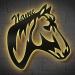 Schlummerlicht24 LED 3D Wood Design Motif Electronics Lamp Horse-Ration Horse Horse Horse Horse Gift E with Name-N For Women Girls Child-Er Frau Zimmer-Einst tzung Children's Day