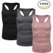 LecGee Men's 3 Pack Gym Tank Tops - Y-Back Muscle Tee Sleeveless Fitness Shirts - X-Large Black/Deep Grey/Orange - Buy Online on GoSupps.com