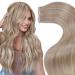 LaaVoo 55cm Tape in Extensions Real Hair Blonde Highlight Real Hair Extensions Tape Ash Blonde Light Blonde Hair Extension Real Hair Tape in Remy Hair Extensions Seamless Straight 20pcs 50g #P18/613 55cm-20pcs 2.2#18/613