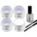 UV gel starter set adhesive gel building gel gloss gel French gel primer 2 gel brushes for nail design (pack of 7)