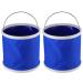 2 Pack Collapsible Plastic Bucket Cleaning Bucket for Cleaning Camping Fishing Kitchen 9 Litre Household Bucket
