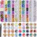 5 Boxes Nail Art Rhinestones Kit with 36 Pots Foils Flakes, Nail Crystal Gem Studs, Subay Professional Nail Decoration Kit with Pick UP Tweezer and Rhinestone Picker Dotting Pen