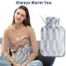 Samply 2L Hot Water Bottle with Luxury Faux Fur Cover - Navy Blue | Hand, Feet, Neck, and Shoulder Pain Relief - Buy Online on GoSupps.com