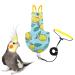 Cockatiel Bird Diaper Flight Suit Liners with Flying Rope Leash Extension. VANFAVORI Lemon