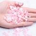 200Pcs 3D Pink Pearls Nail Charms Multi Shapes Flower Star Bowknot Circle Heart Pearls Round Beads Acrylic Cute Pearls 3D Nail Art Charms for Valentine's Day Manicure DIY Crafts Jewelry Accessories S7-pink