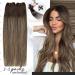 Moresoo Dark Brown Ombre to Caramel Blonde Weft Hair Extensions - 18 Inch Double Weft 100% Real Human Hair - Pack of 1 - Buy Online on GoSupps.com