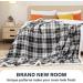 Sherpa Plaid Reversible Throw Blanket | Cozy Flannel Fleece for Couch, Bed, Sofa | Grey 50x60 - Buy Online on GoSupps.com