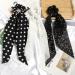 SUSULU Hair Scarf Scrunchies for Women Plain Hair Bobbles Solid Color Fabric Scrunchy Elastic Hair Ties (Black White) - Buy Online on GoSupps.com