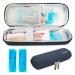 YOUSHARES Insulin Cooler Travel Case - Small EVA Diabetic Insulated Organizer Portable Cooling Bag for Medication Cooling Insulation Epi Pen Carrying Bag with 2 Ice Pack (Navy Blue)