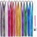 UPTOUP 46 inch Hair Tinsel with Tools 12 Colors 2000 Strands Hair Tinsel Kit Glitter Hair Extensions Sparkling Shiny Hair Extensions Silk Fairy Hair Tinsel Strands Kit Hair (46 inch  12 colors)