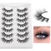 Cat Eye Faux Mink Fluffy 3D Volume Wispy Eyelashes - 7 Pair Pack by Lanflower - Buy Online on GoSupps.com