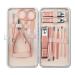 leiwo Manicure Set ,Pedicure Kit Nail Scissors Stainless Steel Professional Toenails Cuticle Cutter Clipper Fingernails Grooming Kit with Pink Leather Travel Case (12pcs Pink)