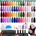 Beetles 52 Pcs Gel Nail Polish Kit with UV LED Light Starter Kit Soak Off 32 Colors Brownnails Glitter Christmas Gel Polish Set with Base Top Coat 36W Nail Dryer Building Gel Blomming Gel Nail Art Dreaming Neverland
