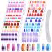 22 Sheets Full Wraps Nail Polish Stickers with Nail File EBANKU Pure Color Shine Flower Self-Adhesive Nail Art Decals Strips Manicure Kits Nail Art Designs for Women Girls