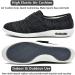 Womens Wide Width Diabetic Shoes with Adjustable Closure - Non-Slip Lightweight Mesh Sneakers for Elderly - Ideal for Edema, Plantar Fasciitis, Bunions - 8 Wide Black Gray - Buy Online on GoSupps.com