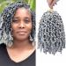 Liyate 3 Packs Pretwisted Spring Twist Crochet Hair Short Curly Spring Twist Hair 8Inch 18 Strands/pack Spring Twists Fluffy Curly Twist Braiding Hair Pre-Twisted Passion Twist Crochet Braids(Gray) 8 Inch (Pack of 3) Gray