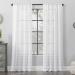 Clean Window Striped Accent Anti-Dust Allergy/Pet Friendly Anti-Dust Sheer Curtain Panel 50 x 96 White