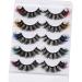 Focipeysa Colored Fluffy Mink Eyelashes - 8D Dramatic Wispy Lashes C Curl - 5 Color Mixed False Eyelashes - Pink Orange Purple Green Blue - Buy Online on GoSupps.com