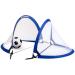 Collapsible Soccer Goal Set of 2 with Travel Bag - Ultra Portable 4 Foot Instant Pop Up Football Goal Nets for The Beach| Playground | Backyard | Camping - Kids Soccer Training Nets Blue