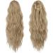FESHFEN Blonde & Ash Blonde Mixed Curly Wavy Drawstring Ponytail Extension 18 inch - Synthetic Hairpiece for Women - Buy Online on GoSupps.com