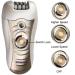 Sminiker 3 in 1 Lady Rechargeable Hair Removal Kit - Waterproof Bikini Trimmer, Epilator, Callus Remover - LED Shaver for Arms, Underarms, Bikini Line & Legs (Gold) - Buy Online on GoSupps.com