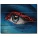 DesignQ Female Eye Wall Decor | Blue Paint & Red Balls Modern Wood Art | Large Pine Wood Panels - Buy Online on GoSupps.com