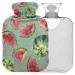 NAANLE hot water bottle with watercolor red watermelon with reference transparent hot water bottle 1 l hot water bottle for bed hand feet warmer pain relief heat and cold therapy