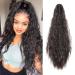 Meiriyfa Long Black Curly Ponytail Extensions for Black Women | 55cm Synthetic Claw Clip Hair Extensions - Buy Online on GoSupps.com