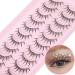 False Eyelashes Individual Clusters Extension Lashes Natural Look Mink Eyelashes Pack 10 Pairs Fluffy 3D Fake Eyelashes by Geeneiya 02A