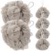 Healeved 6pcs Travel Bath Ball Shower Pouf Bath Pouf Bath for Shower Luffa Bathroom Shower Loofah Shower Parts Pouf Bath Mesh Shower Sponge Bath Loofah Bath Flower Frosted Khaki