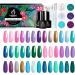 Beetles Mermaid Mantra 20-Color Gel Nail Polish Set with Glitter Soak-Off Shades - Includes Gel Base, Top Coat, Nail Brushes, and Mermaid Stickers - Buy Online on GoSupps.com